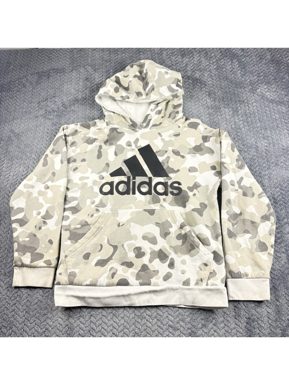 Adidas Hoodie Youth Large Beige Camo Desert Camouflage  Pullover (0195)